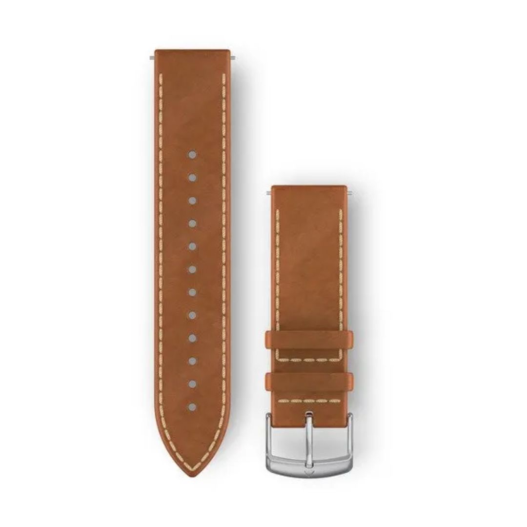 Garmin Quick release -nahkaranneke 20mm, pikakiinnitys, ruskea, 010-12691-0A