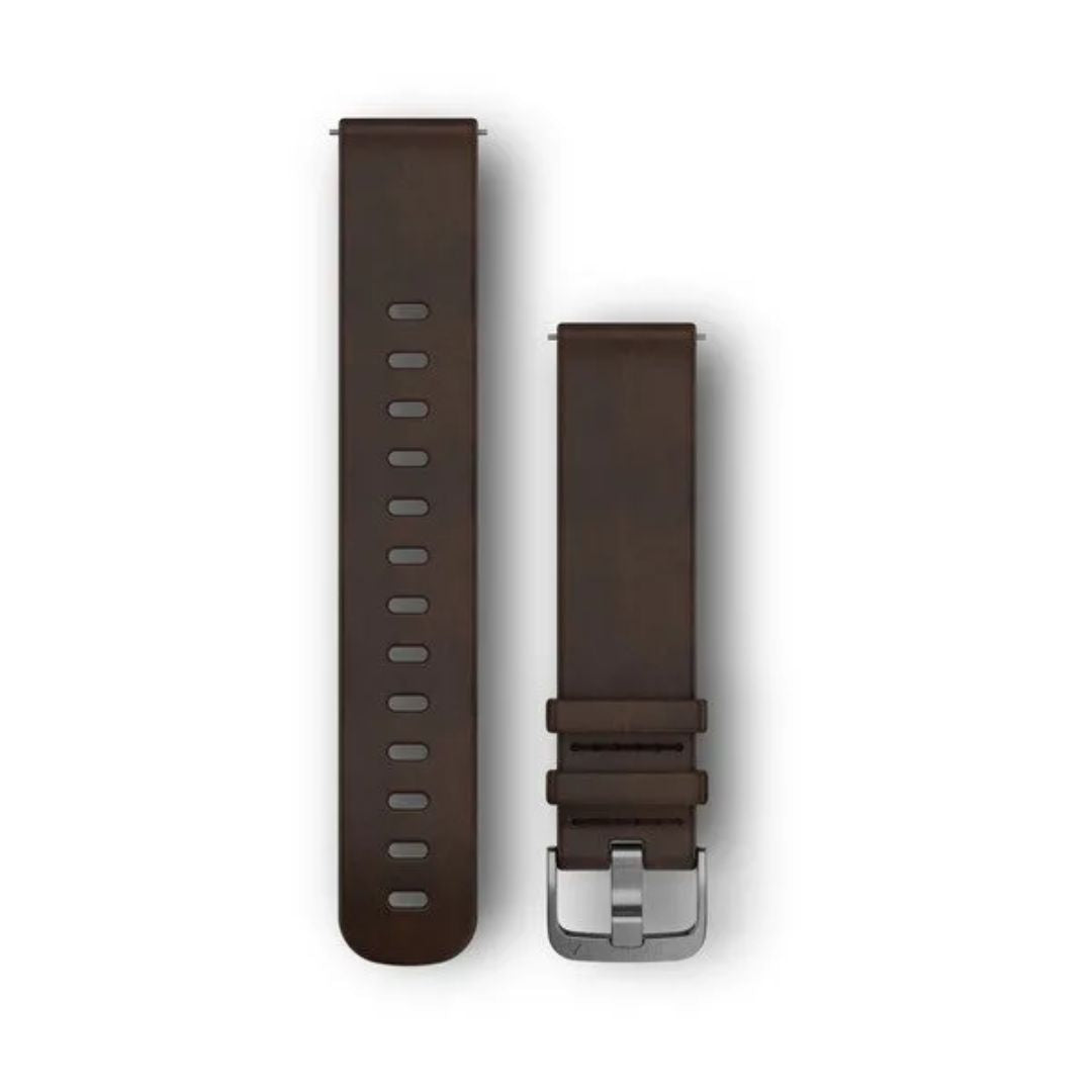 Garmin Quick release -nahkaranneke 20mm, pikakiinnitys, tummanruskea, 010-12691-01