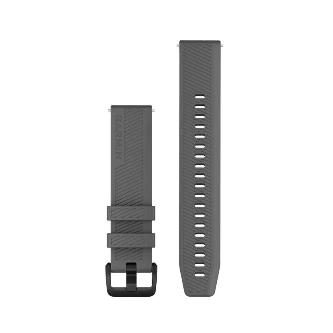 Garmin Quick release -silikoniranneke 20mm, pikakiinnitys, tummanharmaa, 010-13076-03