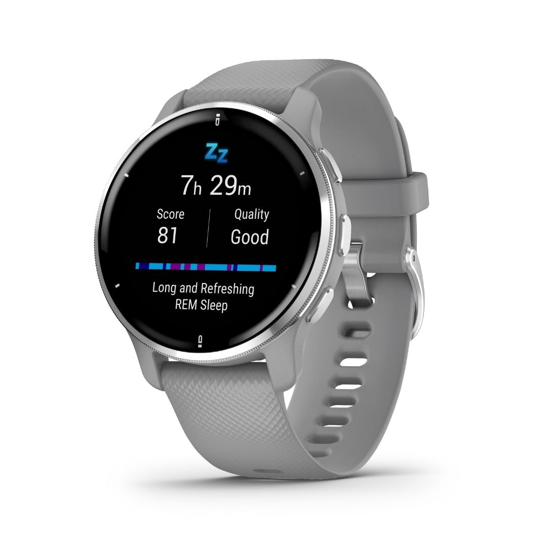 Garmin Venu 2 Plus hopea ja puuterinharmaa, Amoled GPS-älykello 010-02496-10