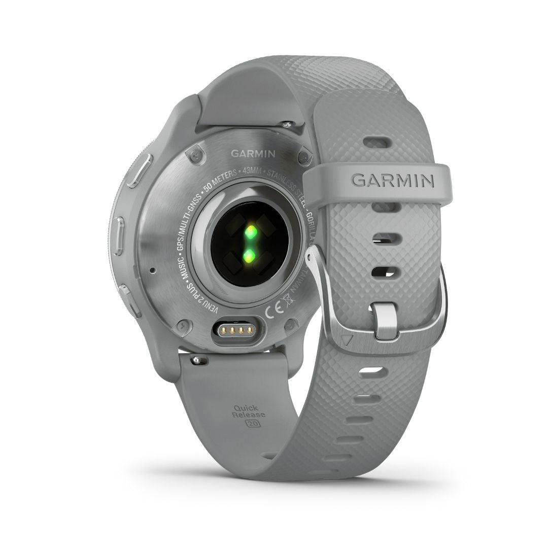 Garmin Venu 2 Plus hopea ja puuterinharmaa, Amoled GPS-älykello 010-02496-10