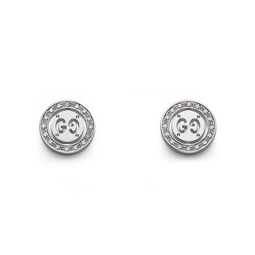 Gucci Icon Twirl timanttikorvakorut, valkokultaa, 086YBD223727001