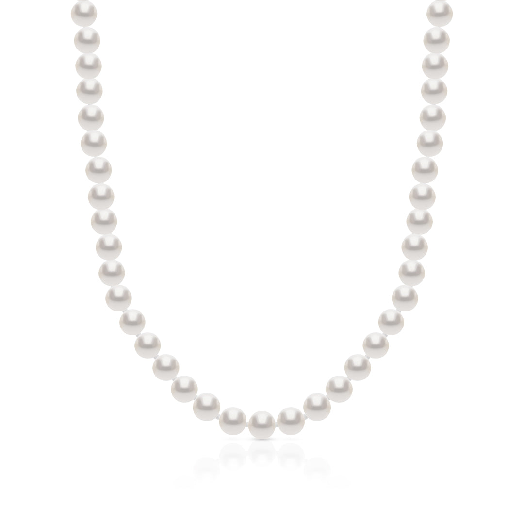6-6,5mm beaded necklace, genuine freshwater cultured pearls