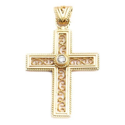 Kalevala Filigree conflict pendant, yellow gold, Kalevala Originals