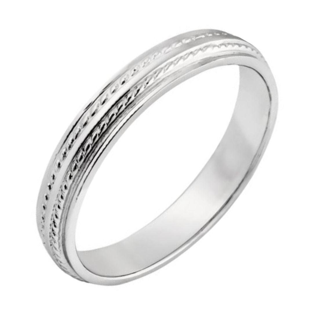 Kalevala Uskelan Isonkylä ring 3,5 mm, white gold, Kalevala Originals