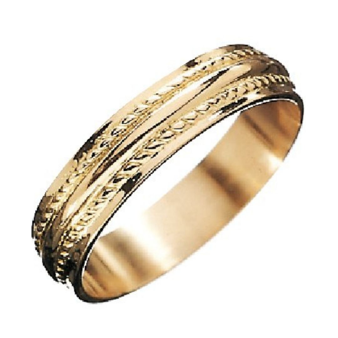 Kalevala Uskela Isonkylä ring, 5mm, yellow gold, Kalevala Originals