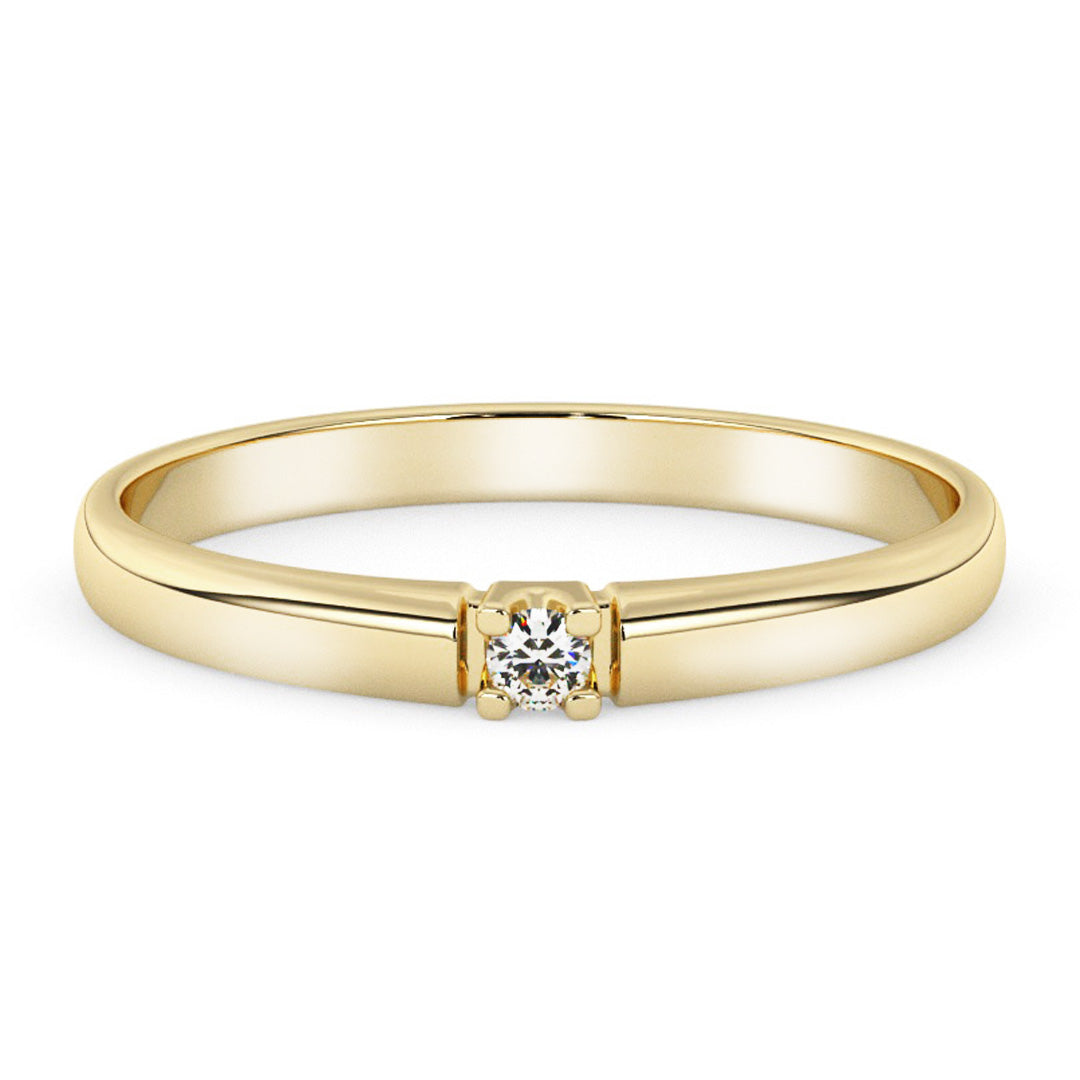 Silván timanttisormus 0,02ct, 14K keltakultaa, Silván vihkisormukset