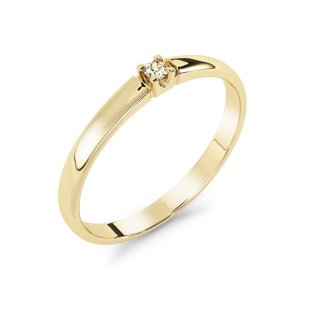 Silván timanttisormus 0,02ct, 14K keltakultaa, Silván vihkisormukset
