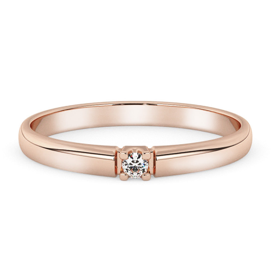 Silván timanttisormus 0,02ct, 14K rosekultaa, Silván vihkisormukset