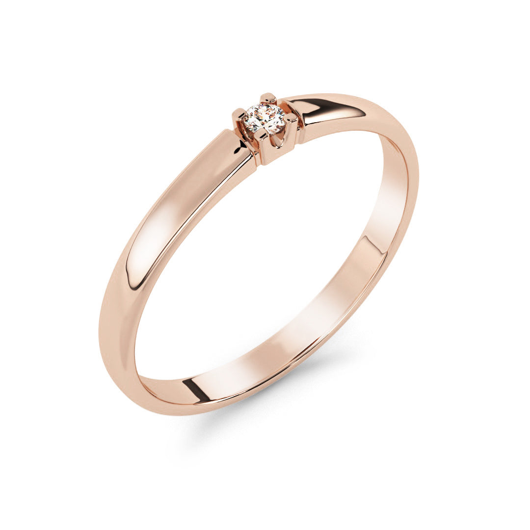 Silván timanttisormus 0,02ct, 14K rosekultaa, Silván vihkisormukset