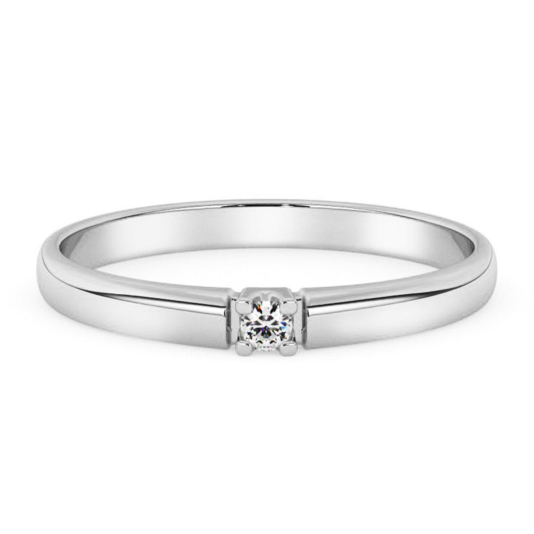 Silván timanttisormus 0,02ct, 14K valkokultaa, Silván timanttikorut - Silván - Laatukoru