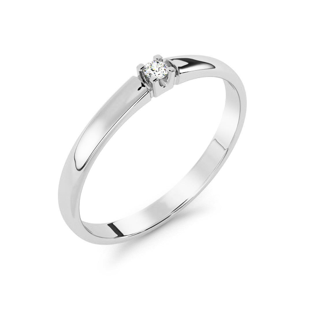 Silván timanttisormus 0,02ct, 14K valkokultaa, Silván timanttikorut - Silván - Laatukoru