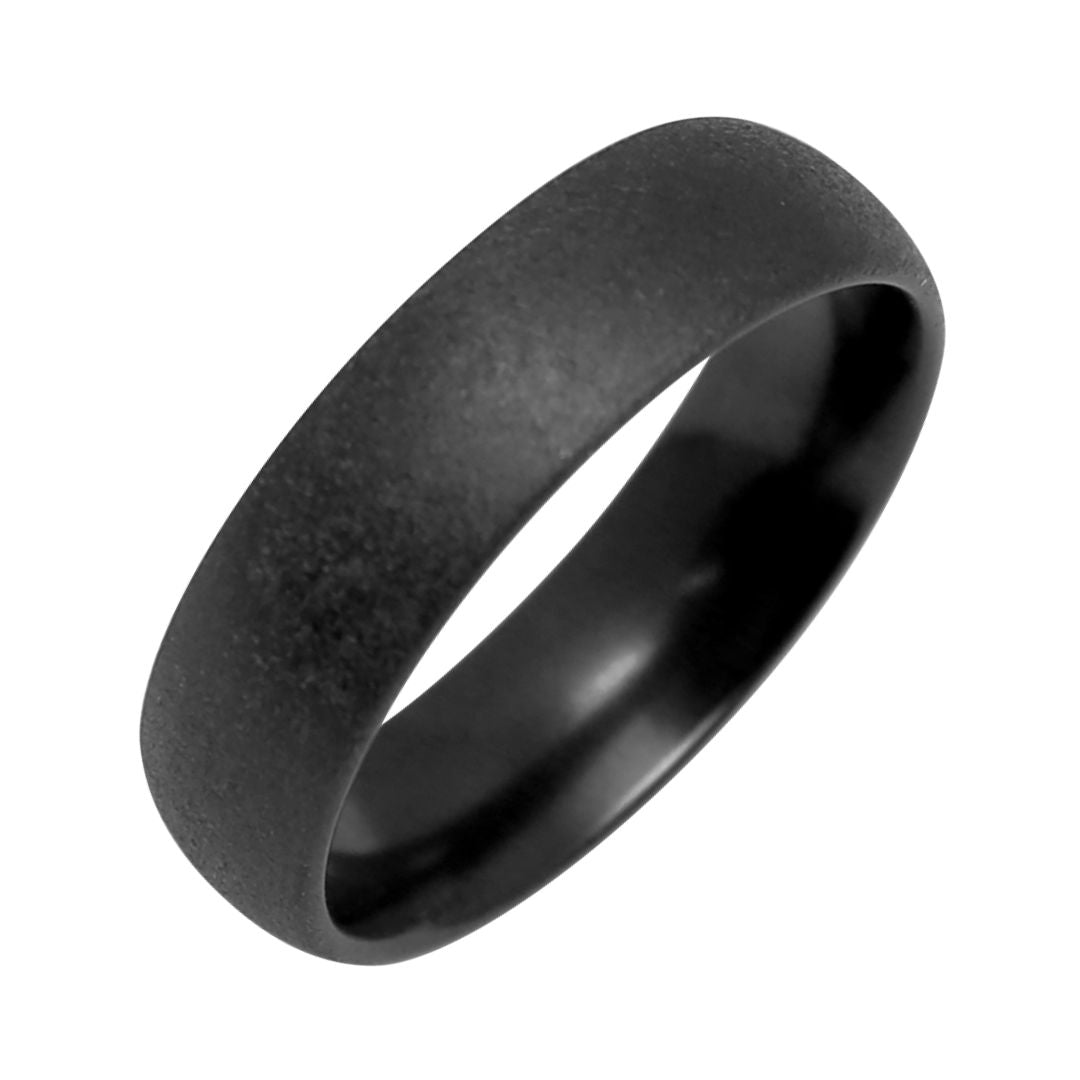 Kohinoor Duetto Black Edition kihlasormus, zirkonium, 6 mm, mattapinta