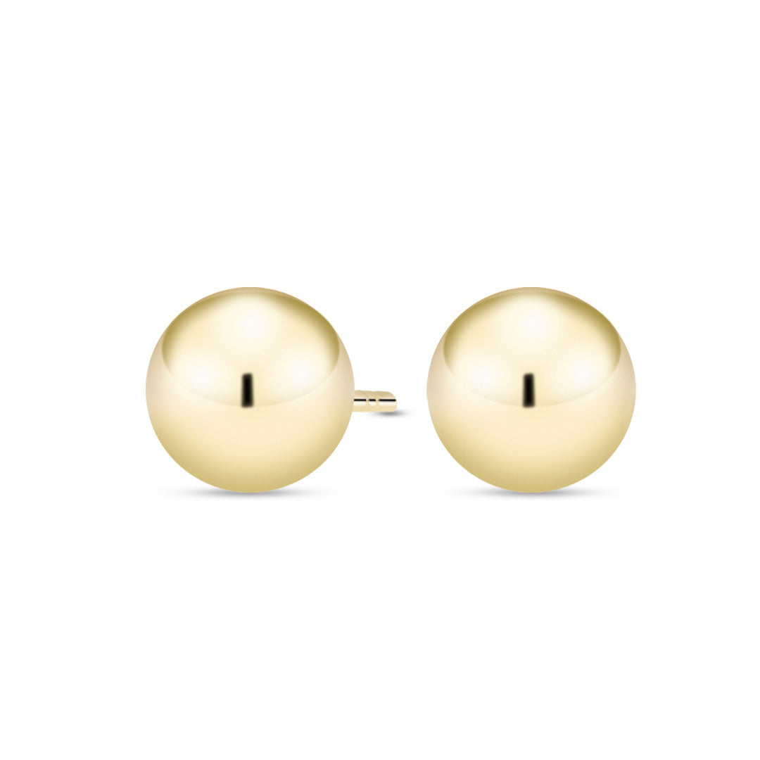 Kultaiset pallokorvakorut, 5mm pallo, 14K keltakulta