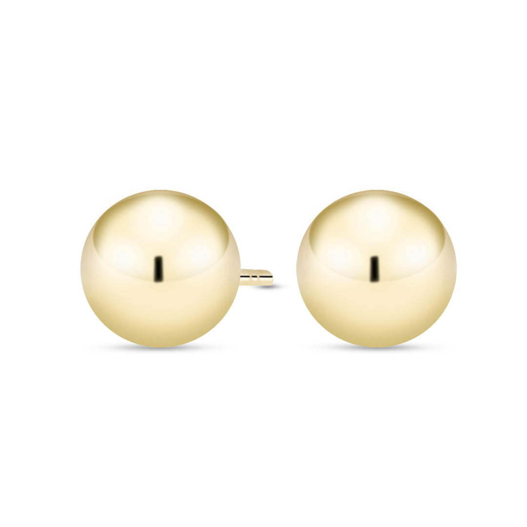 Kultaiset pallokorvakorut, 6mm pallo, 14K keltakulta