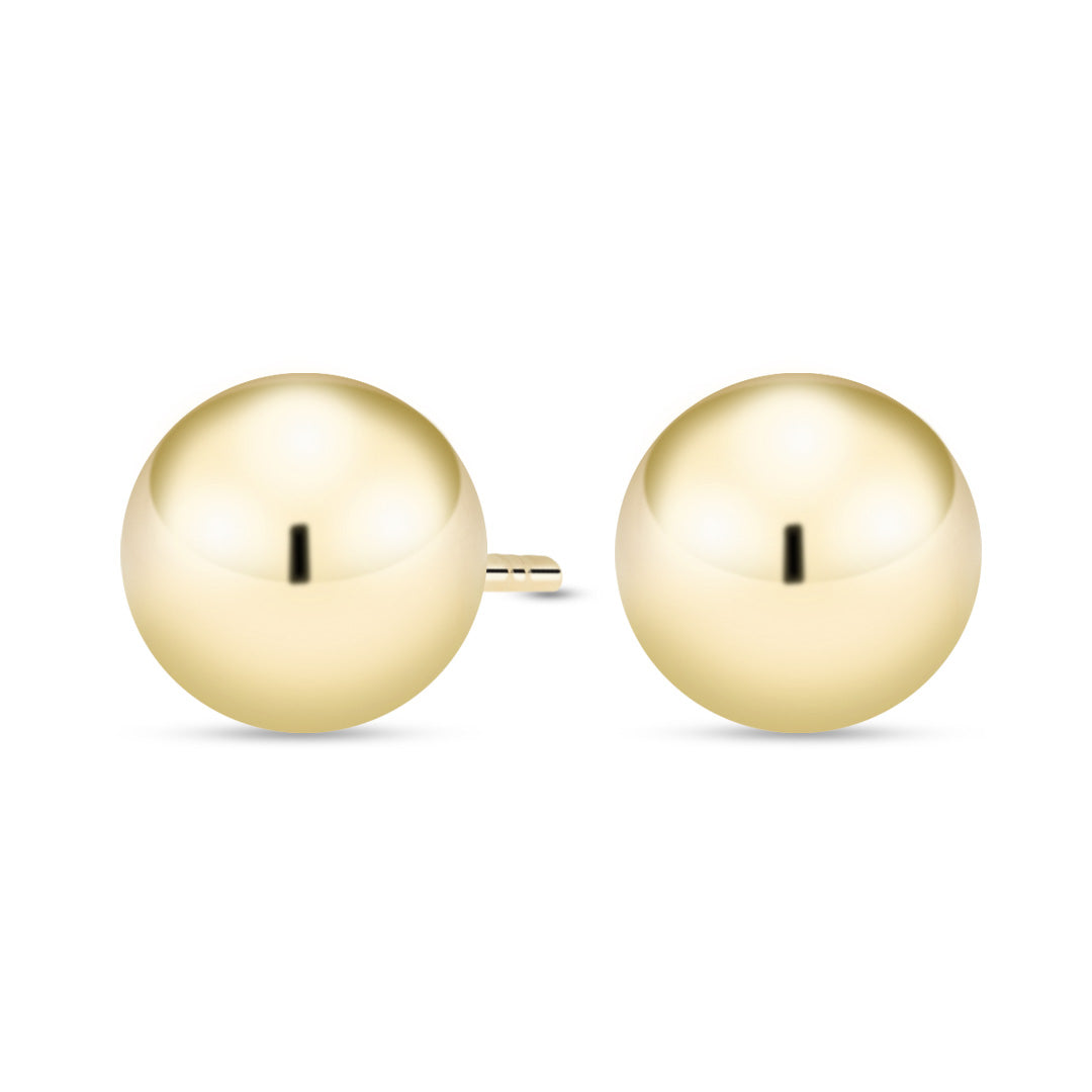 Kultaiset pallokorvakorut, 7mm pallo, 14K keltakulta