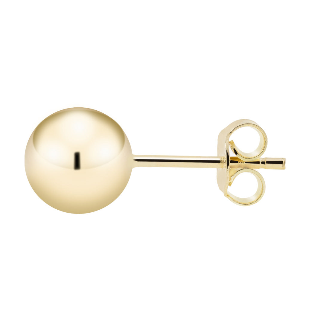 Kultaiset pallokorvakorut, 7mm pallo, 14K keltakulta