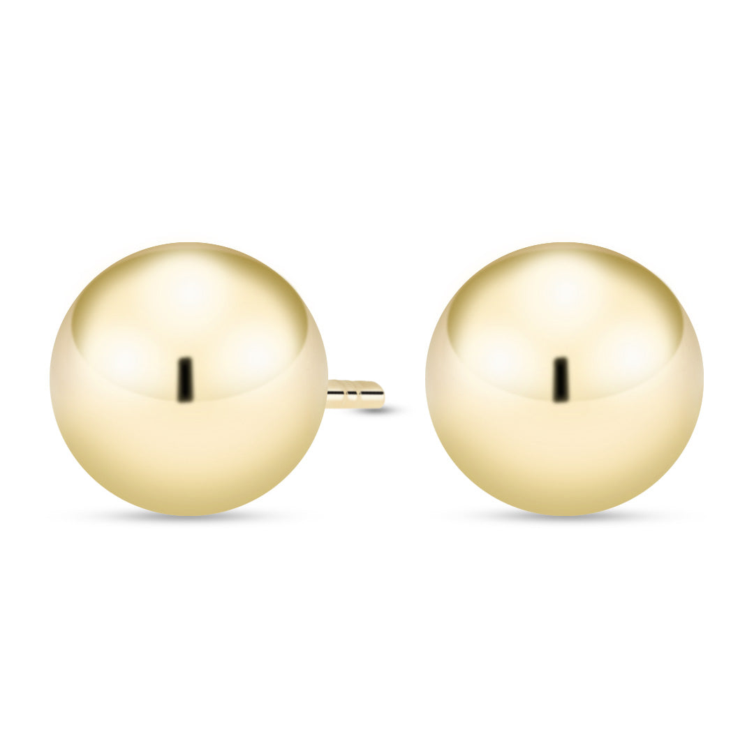 Kultaiset pallokorvakorut, 8mm pallo, 14K keltakulta