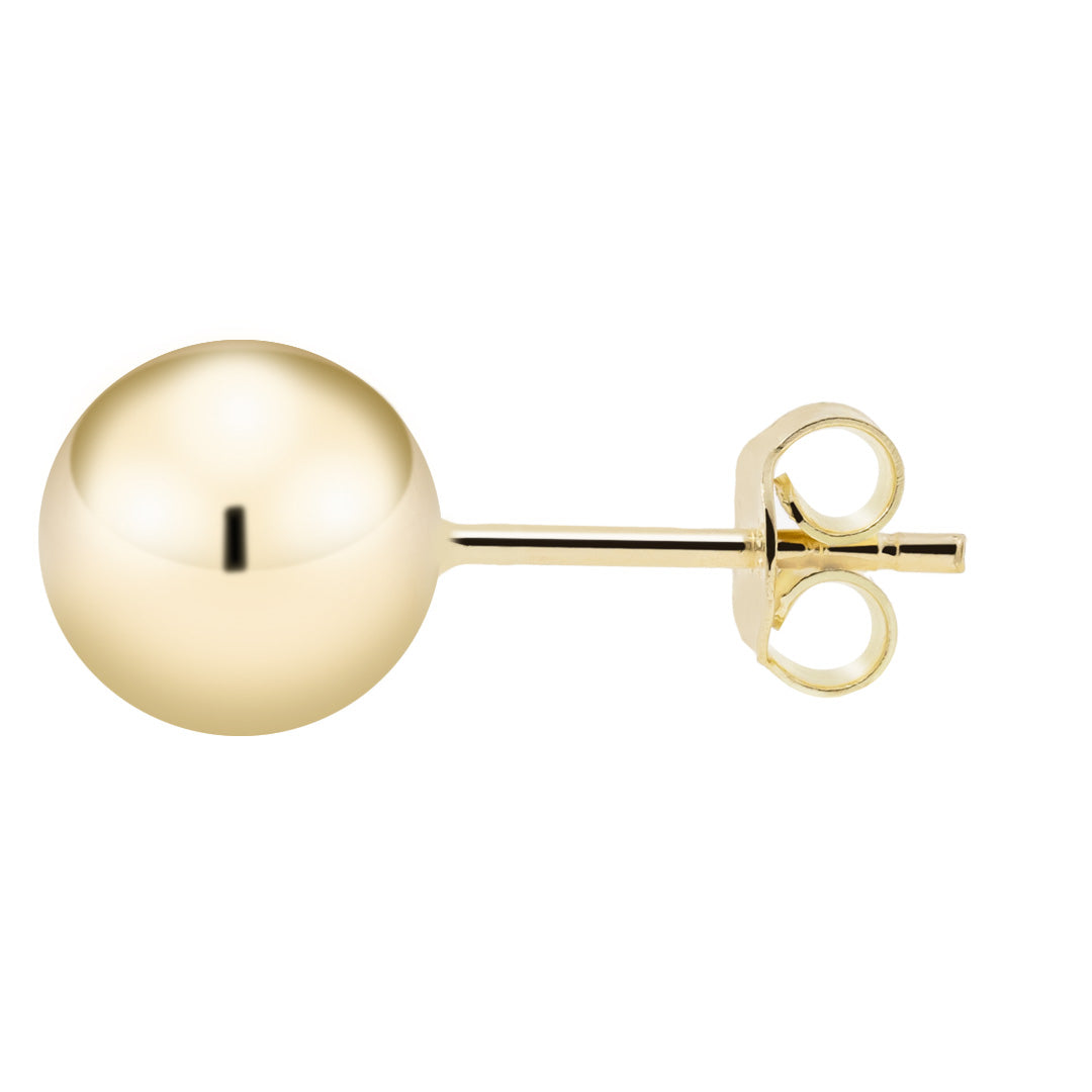Kultaiset pallokorvakorut, 8mm pallo, 14K keltakulta