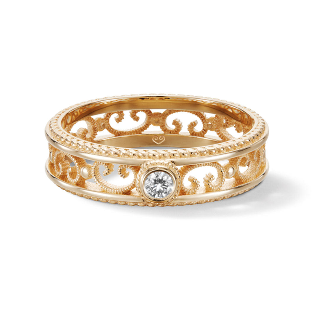 Kalevala Filigraani sormus, 14K keltakulta, 0,06ct, Kalevala Love, 141000501D
