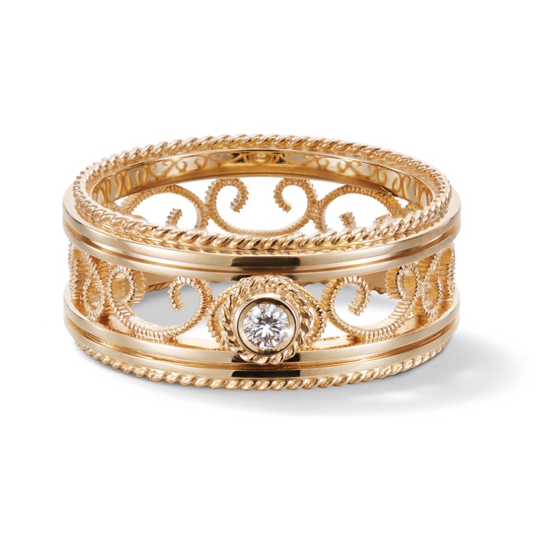 Kalevala Filigraani sormus, 14K keltakulta, 0,06ct, Kalevala Love, 141000503D