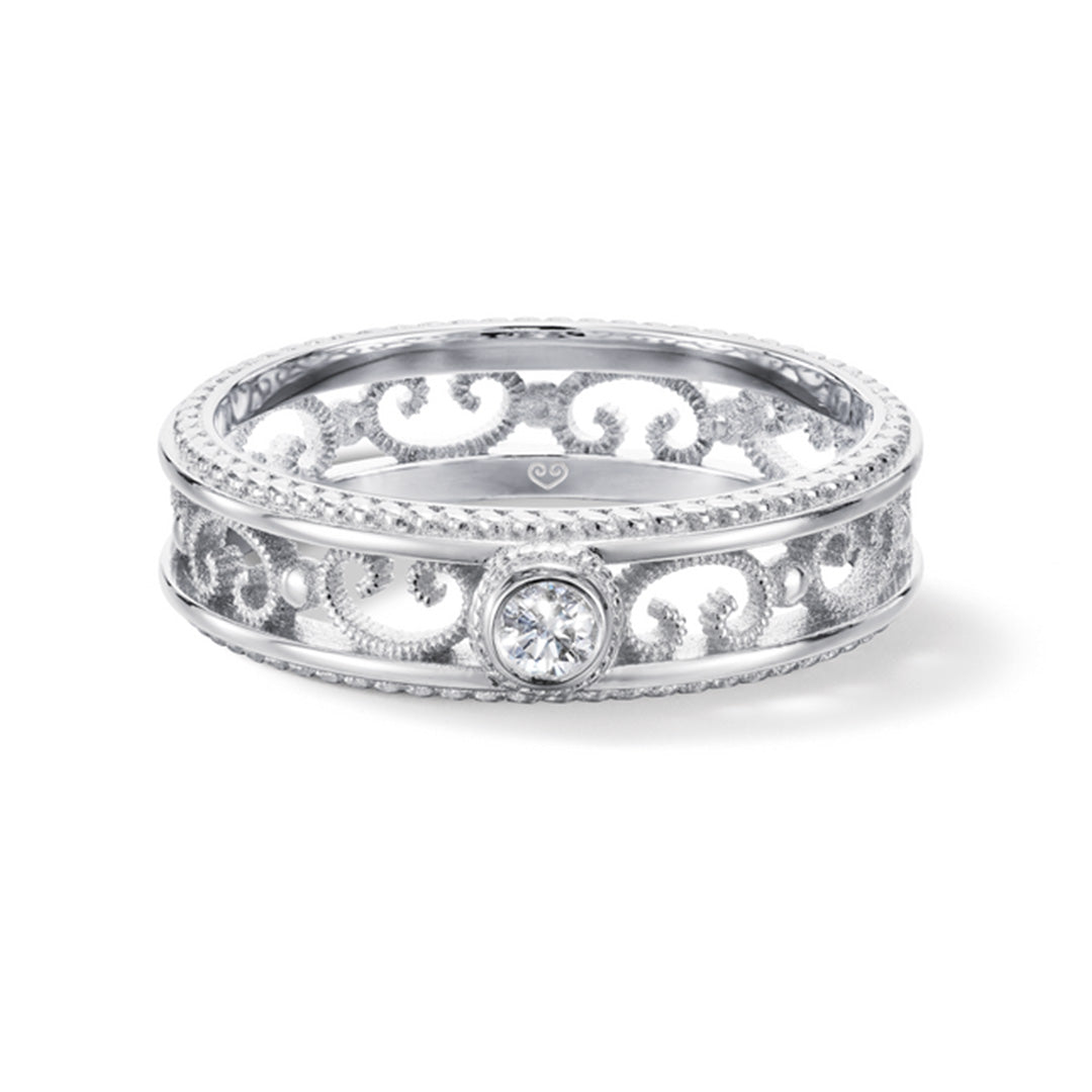 Kalevala Filigraani sormus, 14K valkokulta, 0,06ct, Kalevala Love, 541000501D