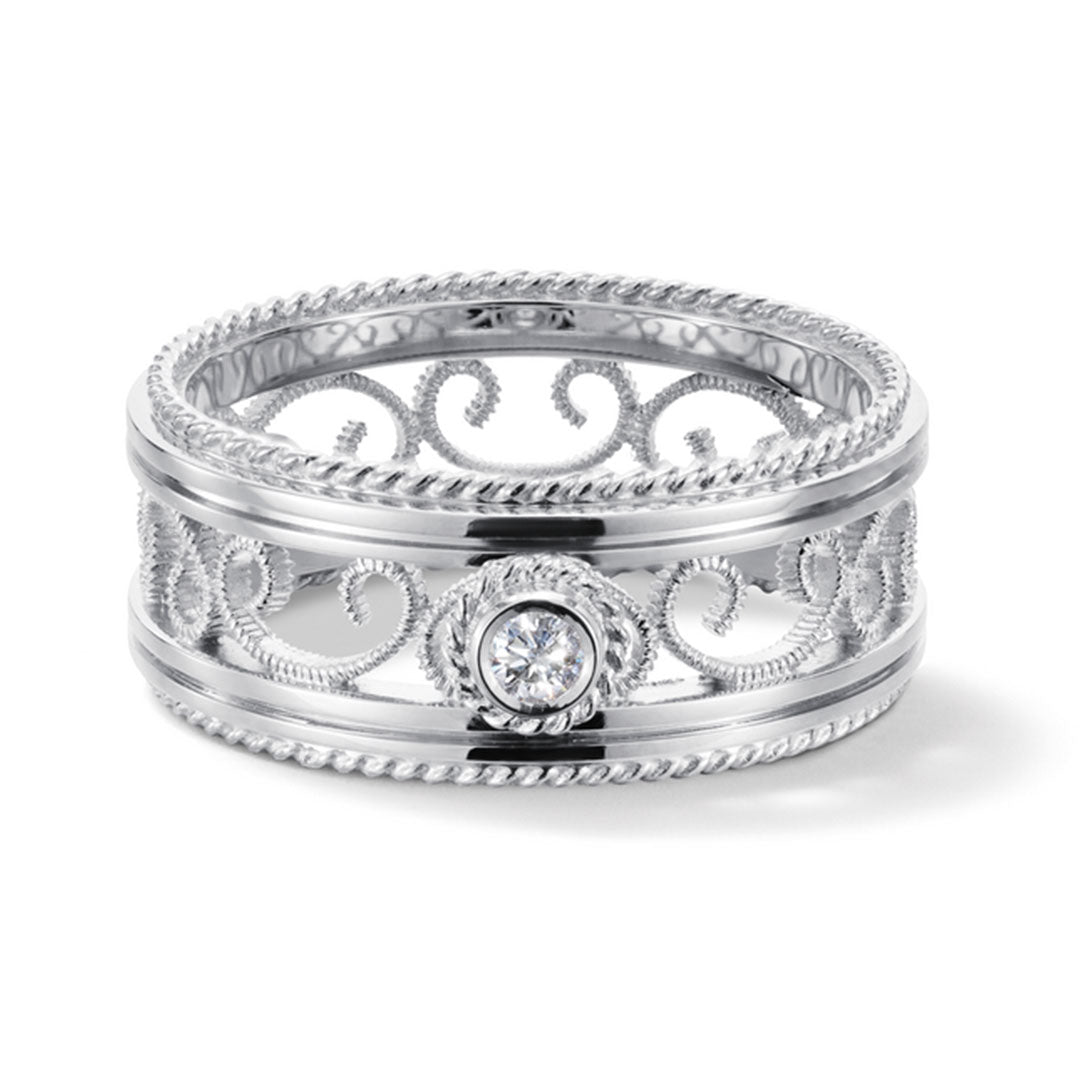 Kalevala Filigraani sormus, 14K valkokulta, 0,06ct, Kalevala Love, 541000503D