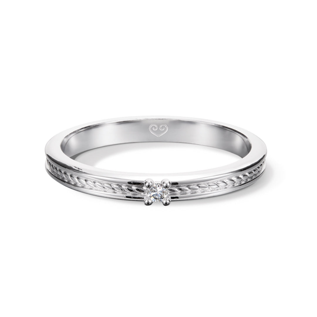 Kalevala Ikiaikainen sormus, 14K valkokultaa, 0,02ct, Kalevala Love, 541000111D