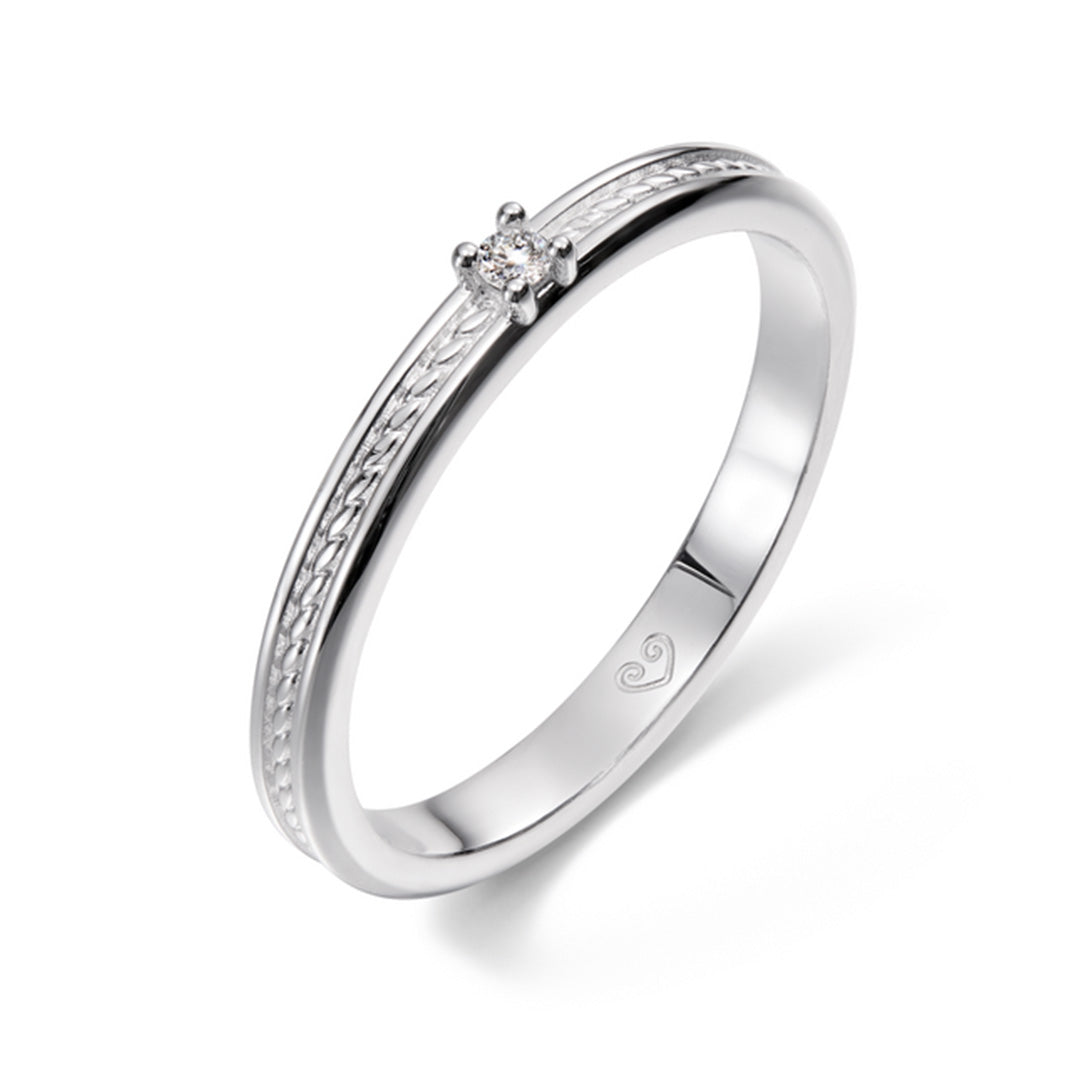 Kalevala Ikiaikainen sormus, 14K valkokultaa, 0,02ct, Kalevala Love, 541000111D