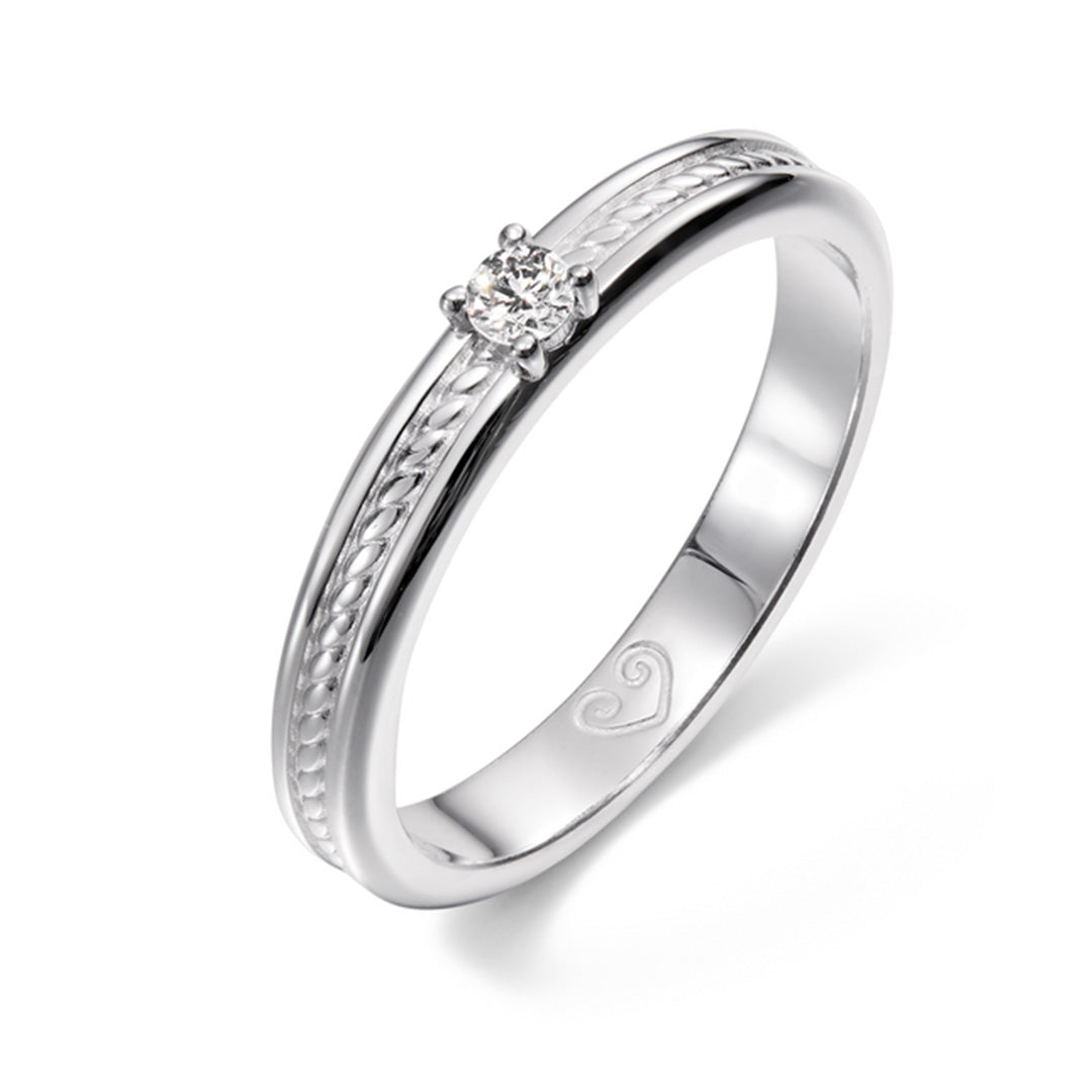Kalevala Ikiaikainen sormus, 14K valkokultaa, 0,06ct, Kalevala Love, 541000115D