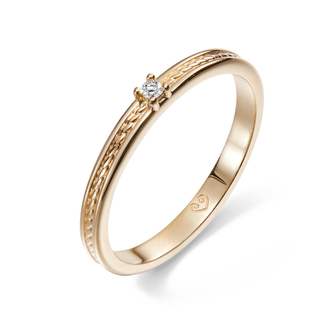 Kalevala Ikiaikainen sormus, 14K keltakultaa, 0,02ct, Kalevala Love, 141000111D