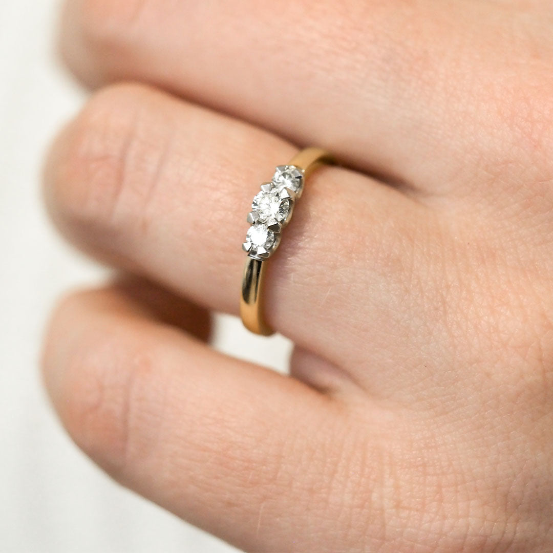 Silván Charlotte timanttisormus 0,34ct, 14K keltakultaa, Silván vihkisormukset