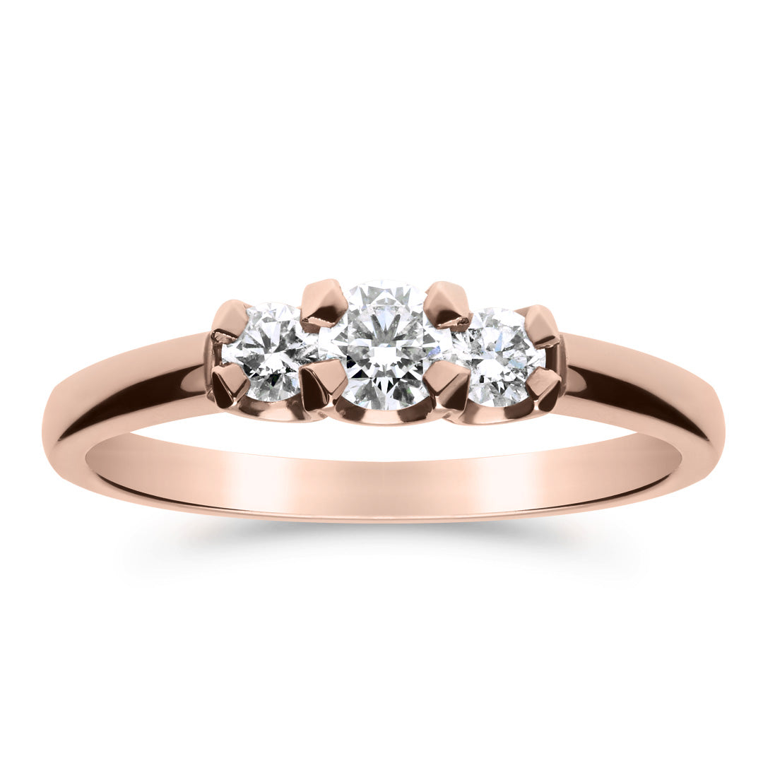 Silván Charlotte timanttisormus 0,34ct, 14K rosekultaa, Silván vihkisormukset