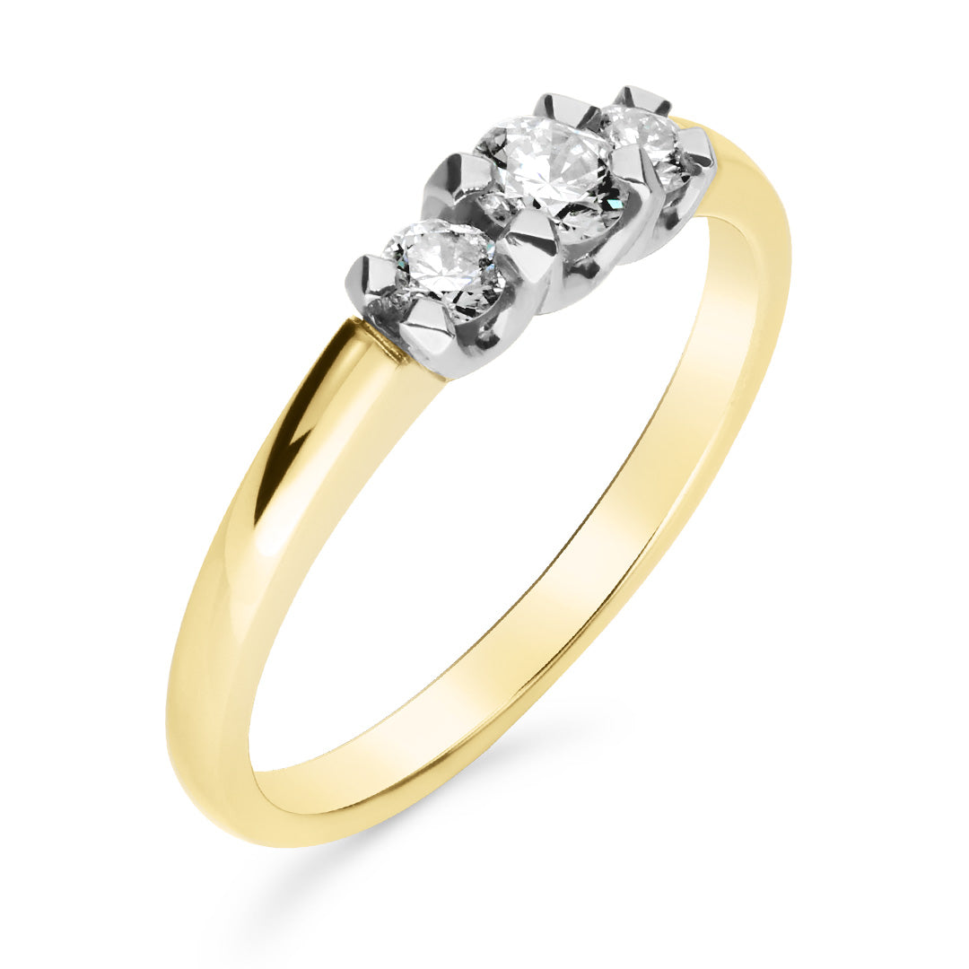 Silván Charlotte timanttisormus 0,34ct, 14K valko- ja keltakultaa, Silván vihkisormukset