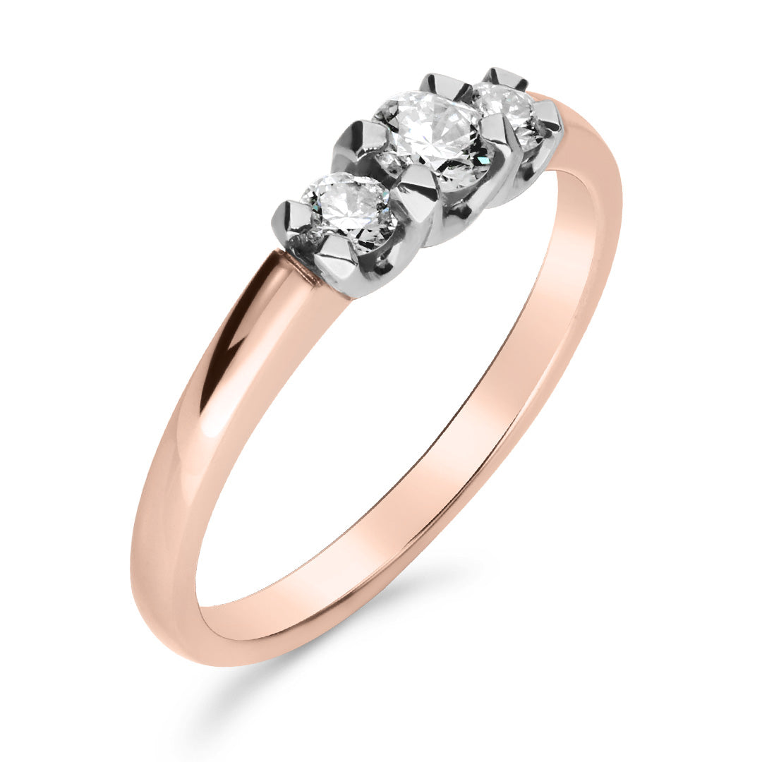 Silván Charlotte timanttisormus 0,34ct, 14K valko- ja rosekultaa, Silván vihkisormukset