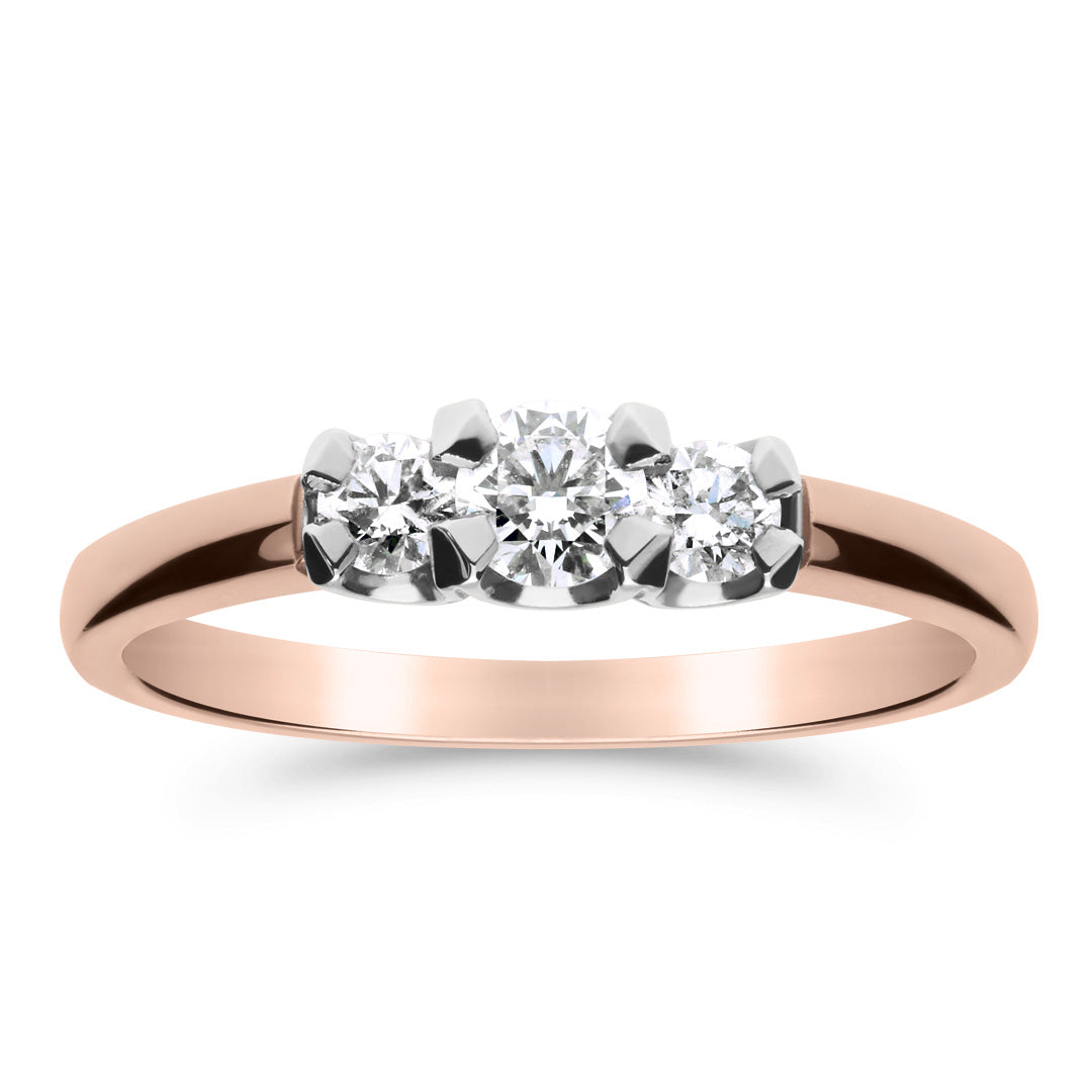 Silván Charlotte timanttisormus 0,34ct, 14K valko- ja rosekultaa, Silván vihkisormukset
