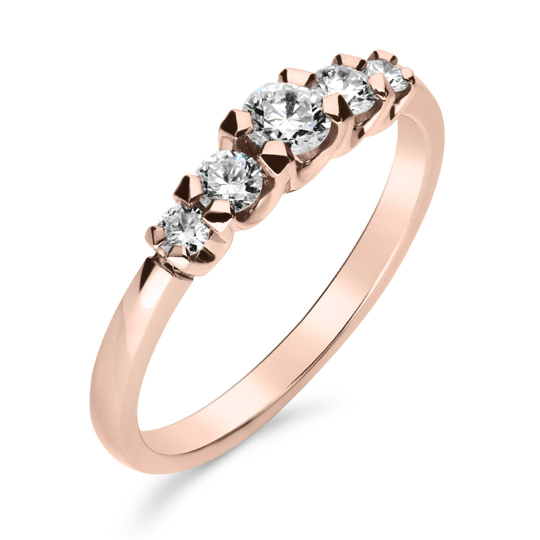 Silván Charlotte timanttisormus 0,42ct, 14K rosekultaa, Silván vihkisormukset
