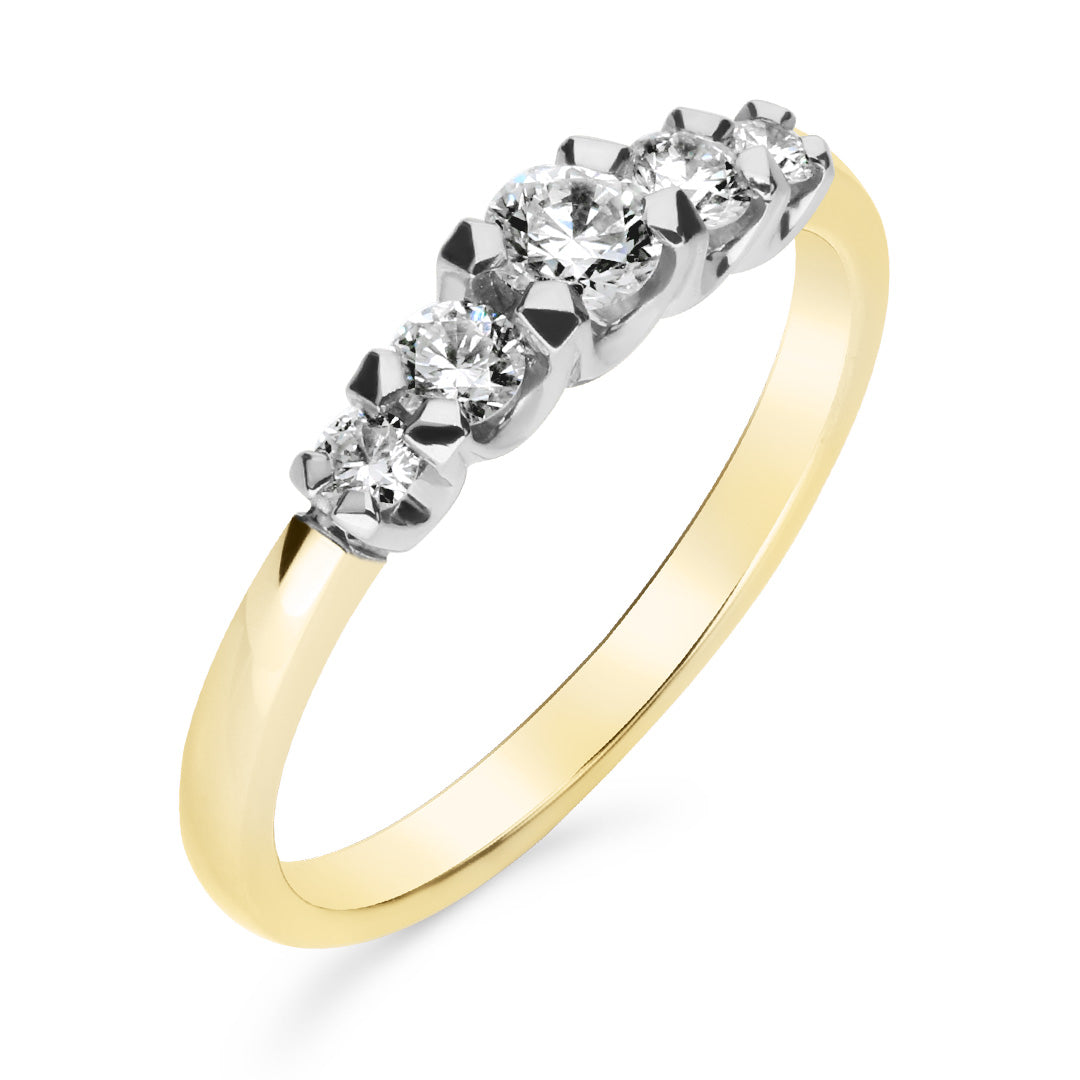 Silván Charlotte timanttisormus 0,42ct, 14K valko- ja keltakultaa, Silván vihkisormukset