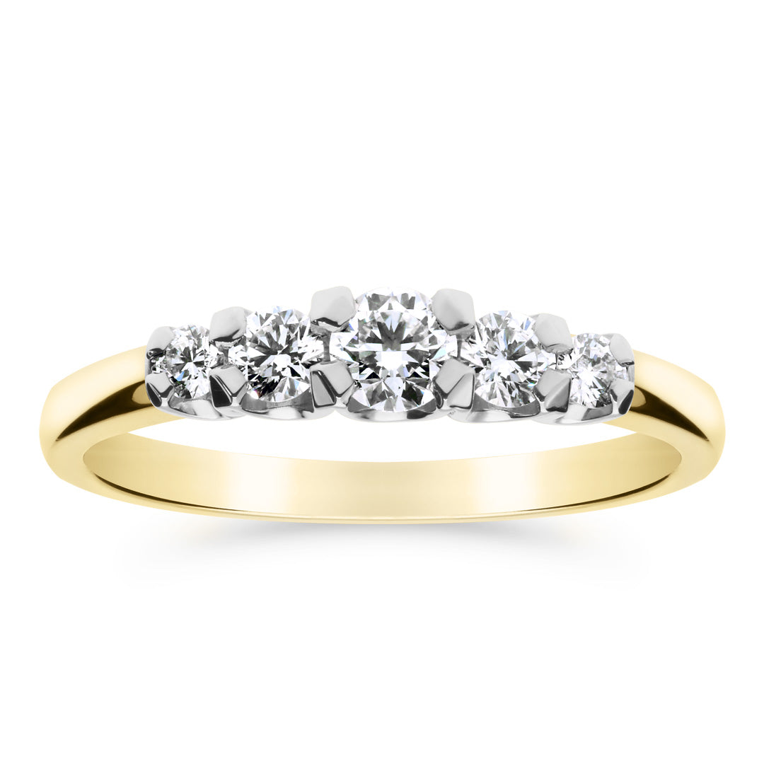 Silván Charlotte timanttisormus 0,42ct, 14K valko- ja keltakultaa, Silván vihkisormukset