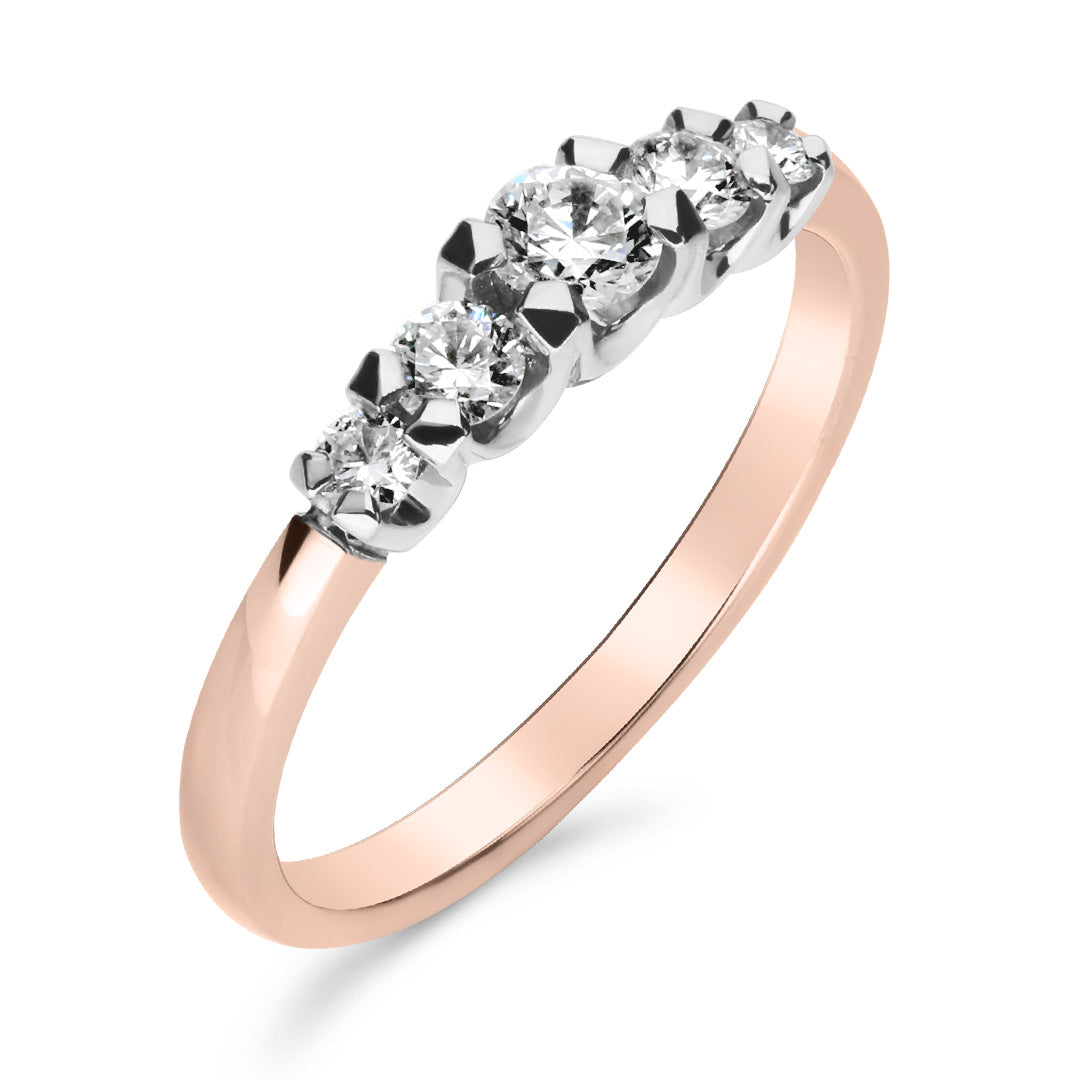 Silván Charlotte timanttisormus 0,42ct, 14K valko- ja rosekultaa, Silván vihkisormukset