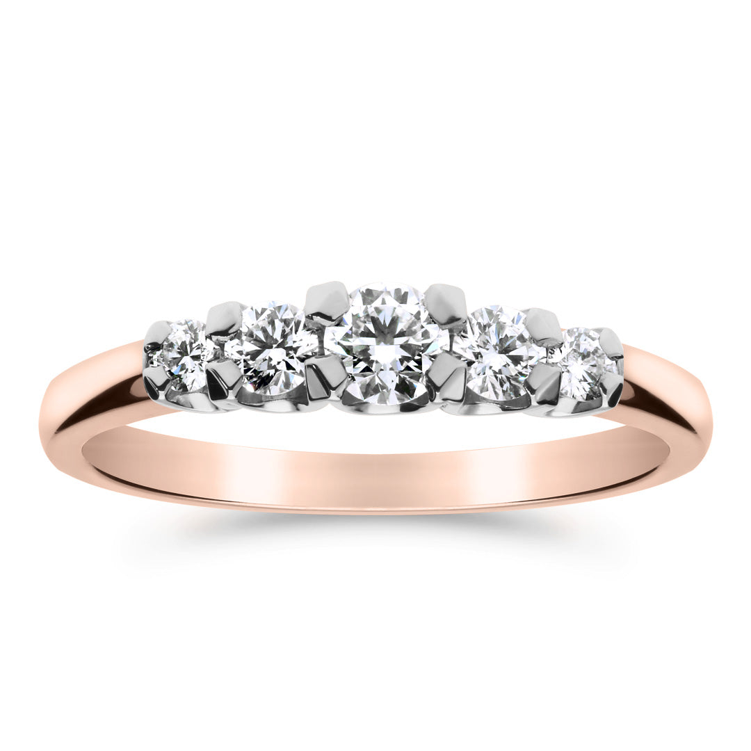 Silván Charlotte timanttisormus 0,42ct, 14K valko- ja rosekultaa, Silván vihkisormukset