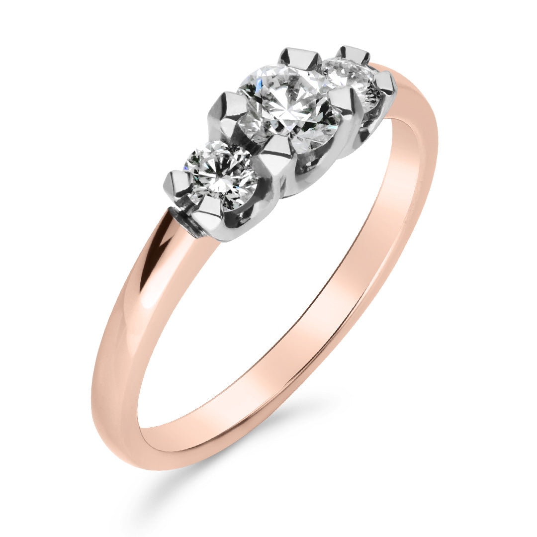Silván Charlotte timanttisormus 0,50ct, 14K valko- ja rosekultaa, Silván vihkisormukset