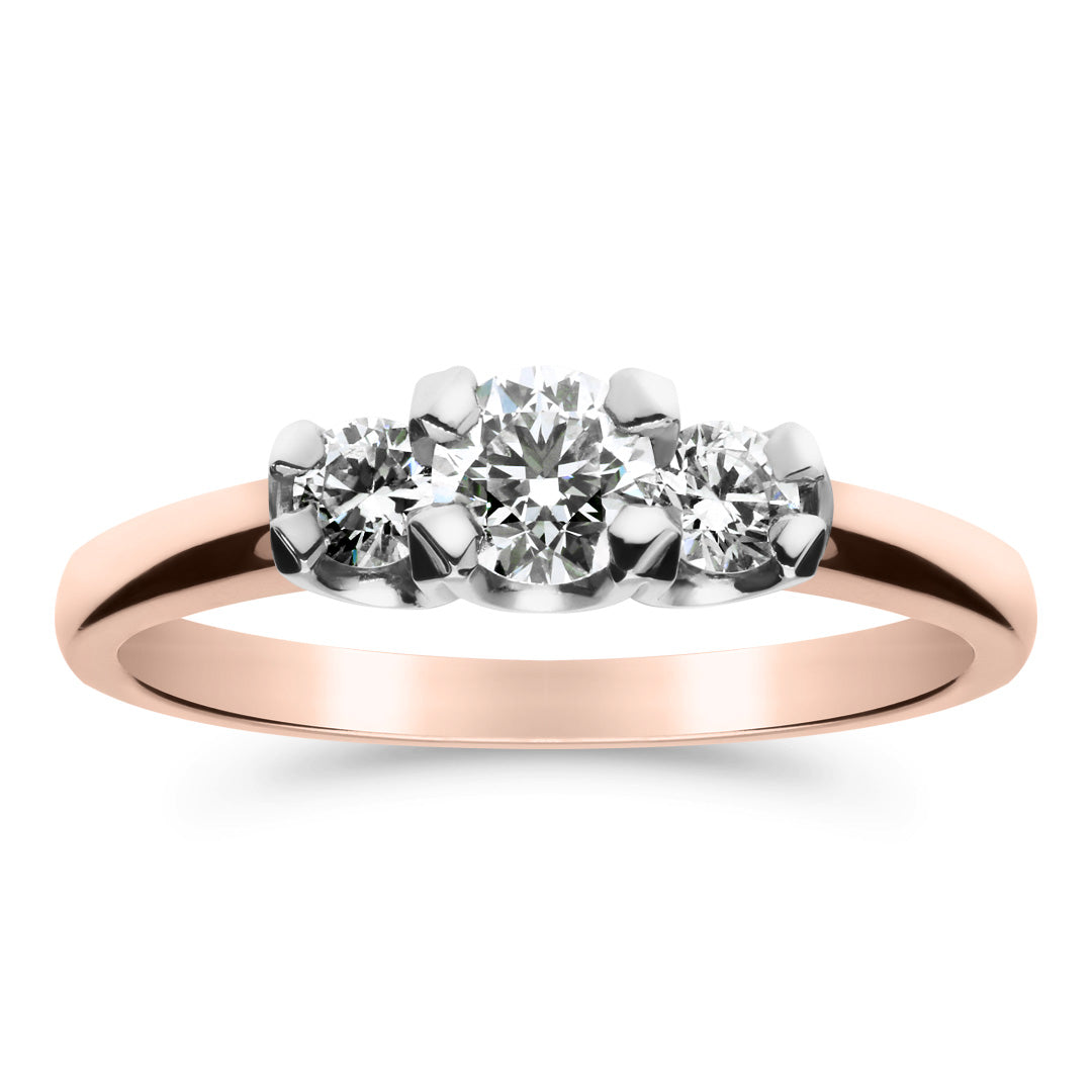 Silván Charlotte timanttisormus 0,50ct, 14K valko- ja rosekultaa, Silván vihkisormukset