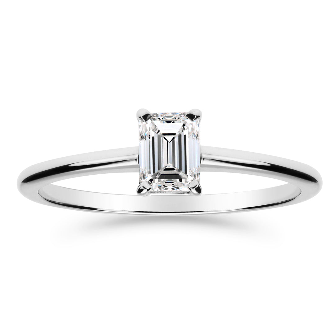 Silván Emerald-hiottu timanttisormus 0,50ct, 14K valkokultaa, Silván vihkisormukset