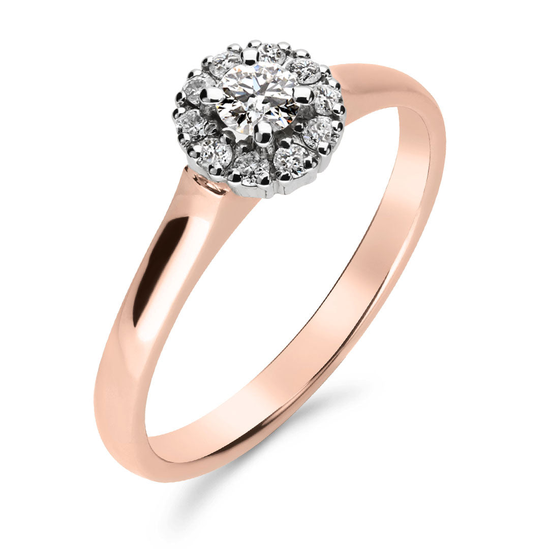 Silván Lauriel halosormus 0,23ct, 14K valko- ja rosekultaa, Silván vihkisormukset