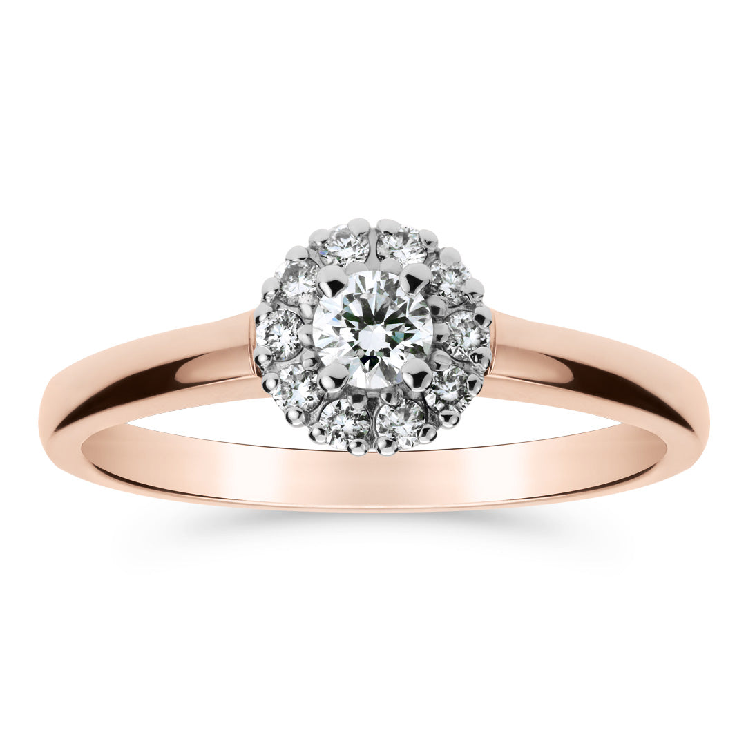 Silván Lauriel halosormus 0,23ct, 14K valko- ja rosekultaa, Silván vihkisormukset