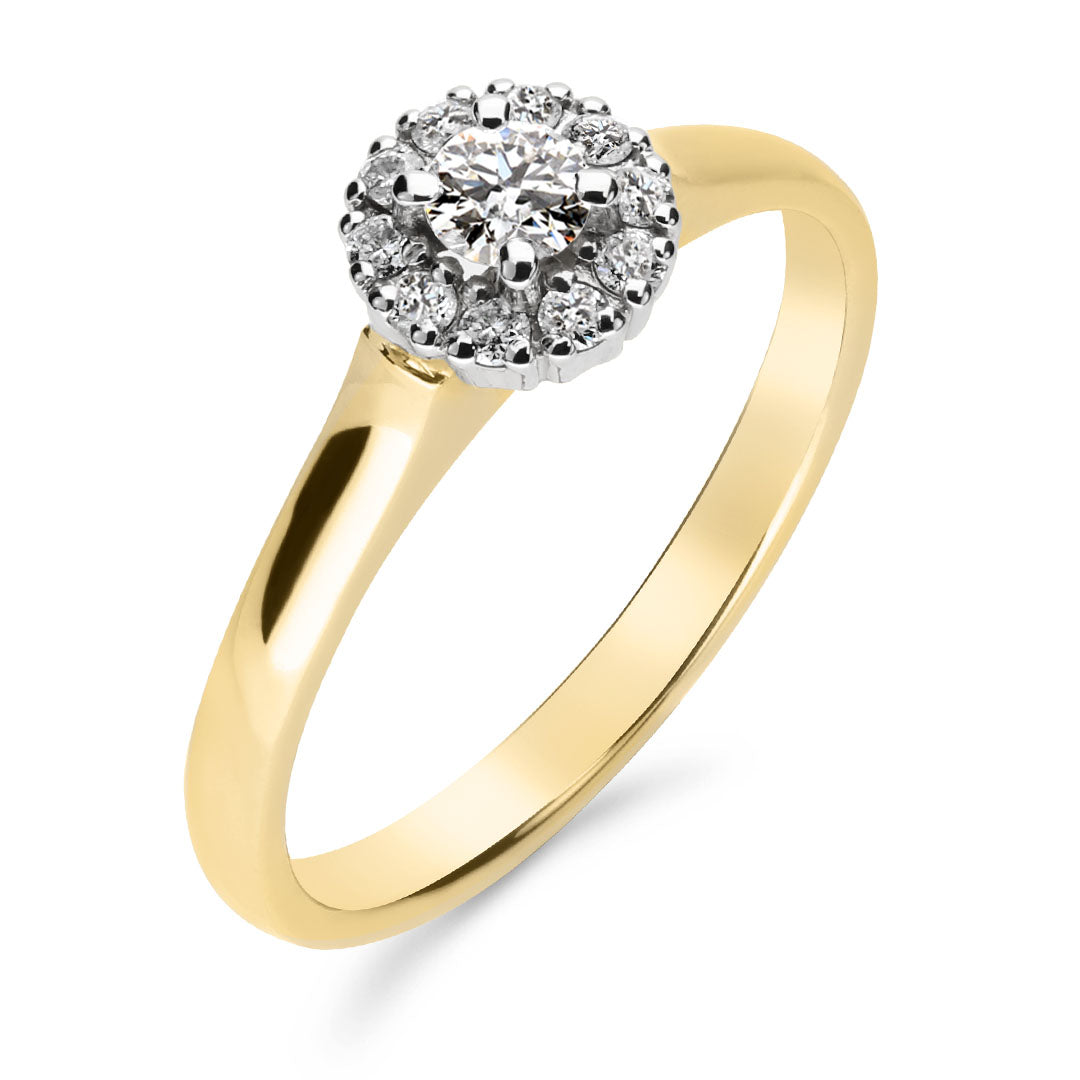Silván Lauriel halosormus 0,23ct, 14K valko- ja keltakultaa, Silván vihkisormukset
