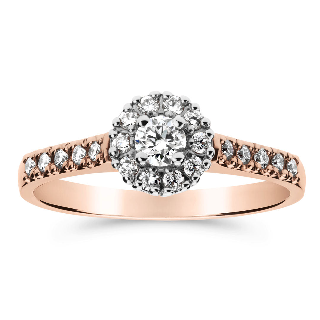 Silván Lauriel timanttisormus 0,33ct, 14K valko- ja rosekultaa, Silván vihkisormukset