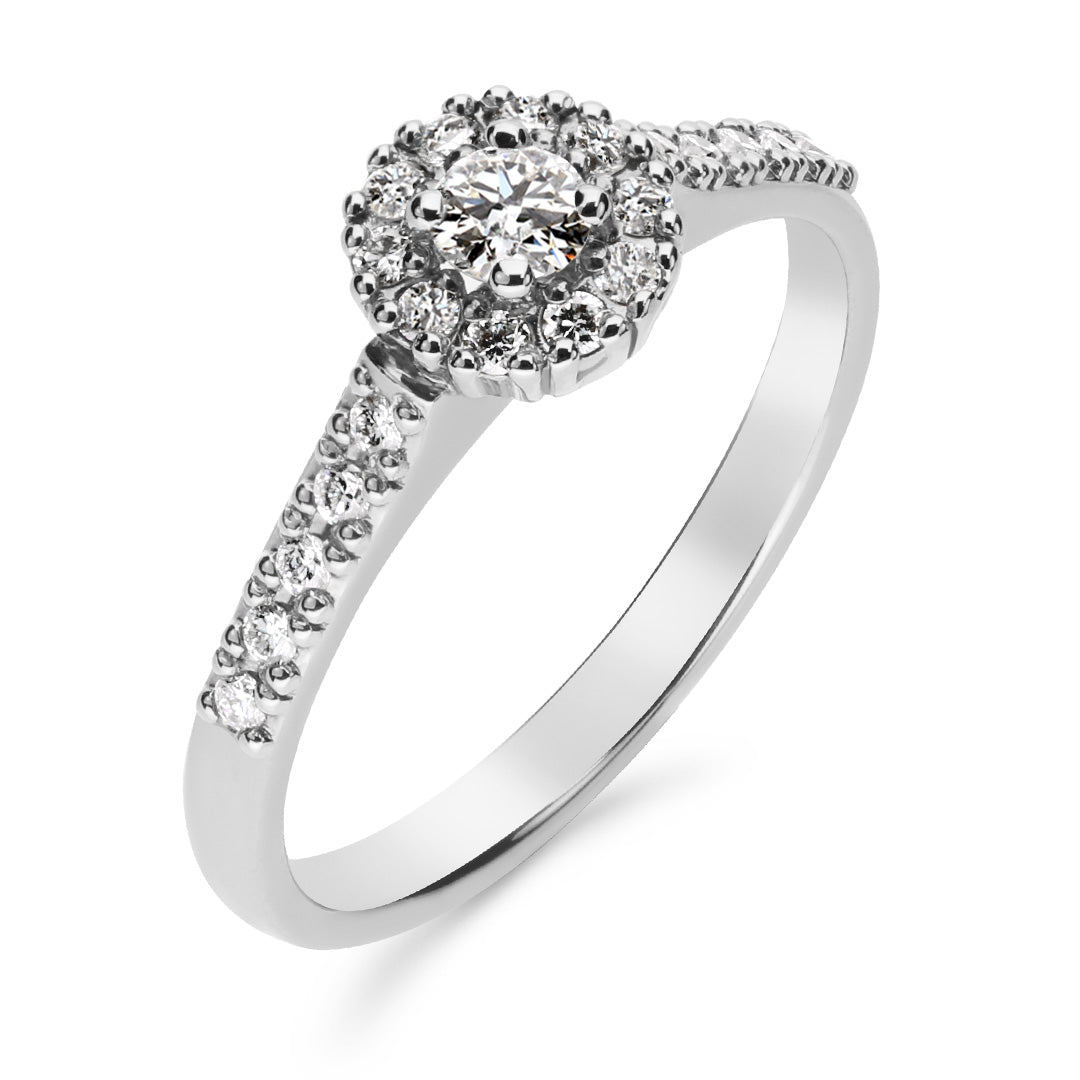 Silván timanttisormus 0,33ct, 14K valkokultaa, Silván vihkisormukset - Silván - Laatukoru