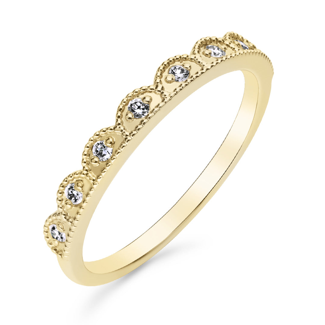 Silván Mimosa timanttisormus 0,08ct, 14K keltakultaa, Silván vihkisormukset
